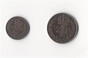 1911 George V Maundy 4d and 2d image 1