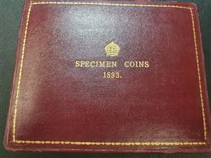 1893 Queen Victoria Specimen/Proof set - case only image 1