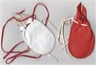 Red / White leather maundy purses